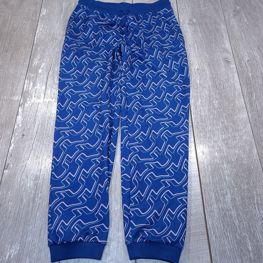 J.Lindeberg Callum Print Pant Mens Large Blue Geometric Bridge Logo Joggers